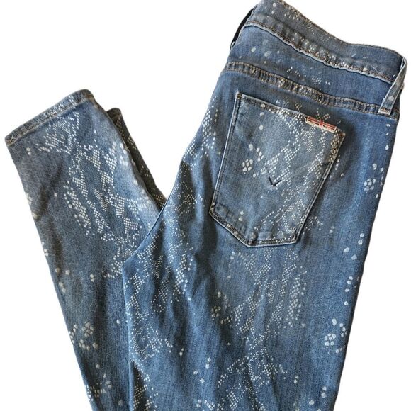 Hudson Nico Super Skinny Jeans with White Design - Picture 1 of 12